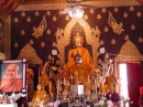 Wat Chet Yot: Note poster (temporary until permanent image is ready), bronze, and mummified images of revered monks. These are considered 
