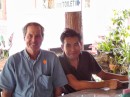 Stopping for lunch with driver, Bhum, on our tour of Chiang Dao (elephant camp & cave).