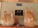 Lots of amphoras (jugs) is many shapes and sizes; these Egyptian ones had unique handles -picture shows how they were carried