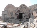 Ancient Thera.  Historical name for Santorini, these ruins were on a high, defendable ridge of the volcano.  This is an ancient church, Agios Stefanos.
