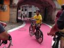 Pink road through previously rough part of town.