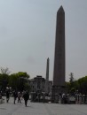 Egyptian obelisk in the foreground, Roman in the background in the Hippodrome.