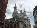 Another look at St. Michaels and St. Gudula cathedral –Gold St. George slaying dragon on spire.