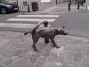Brussels actually has three peeing bronze statues –a little boy, a little girl, and a dog.