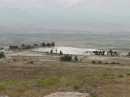 View from Hierapolis back down over the top of the travertine hill.