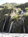 many waterfalls along the walk to the glacier