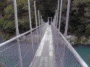 Suspension bridge on the walk to the Blue Pools