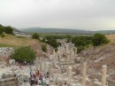 Ephesus -looking from the Temple of Domitian towards where we started to give you some idea of the size and shape of Ephesus.