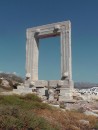 Portara -gateway to the unfinished temple of Apollo -we could see it from the marina and it was our first stop on our bike tour of the town. Support columns made of single piece rather than stacked!