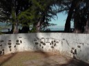 wall constructed at Point Venus with rocks from each of the French Polynesian island groups embedded in the wall in the configuration of those island groups