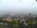 view of Santa Barbara from Francheschi Park on foggy day