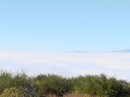 view from East Camino Cielo of fog bank covering Santa Barbara 
