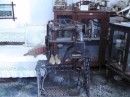 Antique Singer sewing machine for sewing shoes.