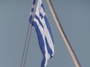 Up with the Greek courtesy flag.