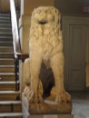 Archaeological Museum: Lions at the foot of the stairs.