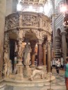 Amazing marble pulpit -stairs hidden behind columns on left so priest 