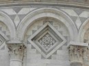Detail on the exterior of the tower mirrors design on cathedral.