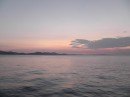 Zadar: Watching the sunset as we walk the promenade along the bay.