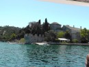 Island in Mljet Island salt water lake -St. Marija monastery.