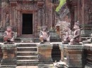 Monkey statues and vast amount of deep relief carving.