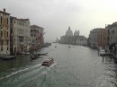 The Grand Canal with St Maria of Salute Basilica in the distance. This is one of the 