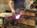Murano Island: Glass blowing demonstration -making a chandelier bulb.
