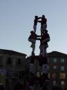 La Festa Catalana Castellers -Human tower building in the plaza in front of the cathedral