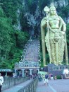 Batu Caves Hindu temple north of Kuala Lumpur - 360 steps, only some of which are visible here
