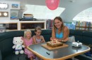 My birthday with the cake the girls and Leon made