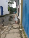 The quaint town of Paraty - beautiful cobbled streets - which are prone to flooding at high tide. The streets are for pedestrians only