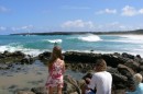 watching the surf from the turtle ponds - there are sink holes all along this bay and reefs all round - no surfing here - well mabey