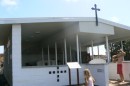 The little open hut Catholic Church - it was originally built in the open and only 15 years ago they built a cover. They used to use sand bags to kneel on