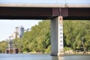 The river gauge on a bridge
