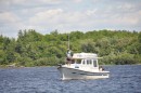 Kestrel, coming to anchor at Green Island