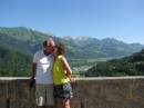A couple of love birds enjoying the view from the castle at Gruyere 