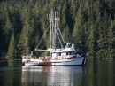 Fishing vessel converted to private cruising yacht on west coast of Canada