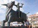 Statue in Agios Nikolaos ... next photo explains the mythology surrounding it