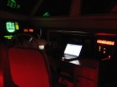 What is looks like inside our boat at night ... radar is the green image, computer is on for navigation software