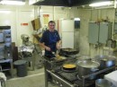 The galley and one of the Ukrainian cooks.
