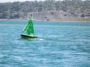 Starboard bouy showing power of ebing tide.