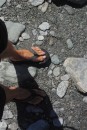 Jandal Man.  Bruce left his shoes in the lodge and did the 3 hour Rob Roy Glacier hike in jandals (that