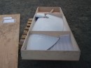 Rudder delivered in a large heavy box, beautifully made in marine ply and fastened with stainless steel screws 