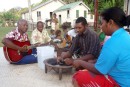Music was provided by some of the men playing guitars and drums while kava is being prepared for sevusevu 
