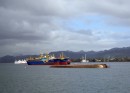 Capsized ship obstructed the anchorage in Suva harbour