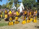 Museum of Tahiti- Troop of warrier dancers, drummers & horn players