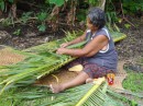 Mat making: New palm leaf mats for the huts for visiting Church dignitaries 