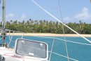 Anchored off a beautiful Beach in Hapai group