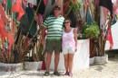 John and I. You can see the prayer flags behind. There are many because it is Divali in a few days