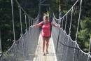 Me crossing swing Bridge. Hanging on tight as do not like motion or being up high
