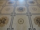 Waiting Room Floor: Elaborate tiled floor in station
